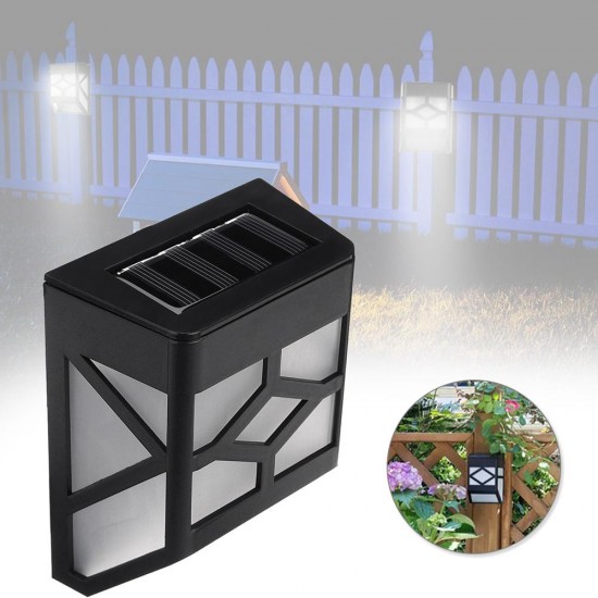 Outdoor Solar Powered LED Wall Mount Light Garden Path Landscape Fence Yard Lamp