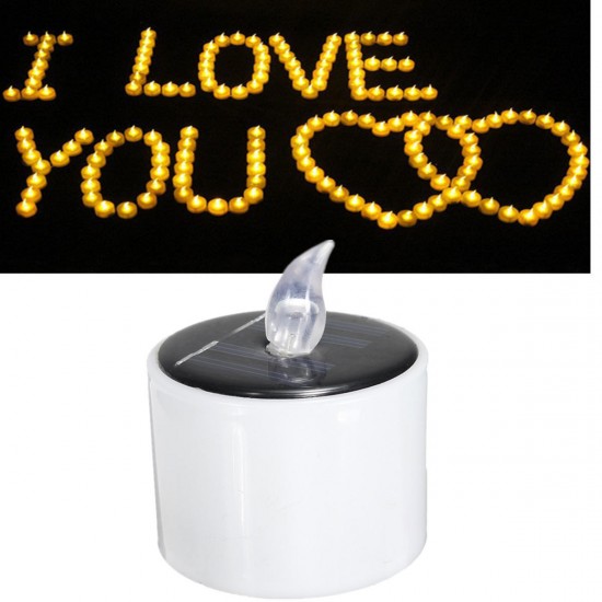 Solar Powered LED Candle Battery Wedding Decor Romantic Warm White Tea Light