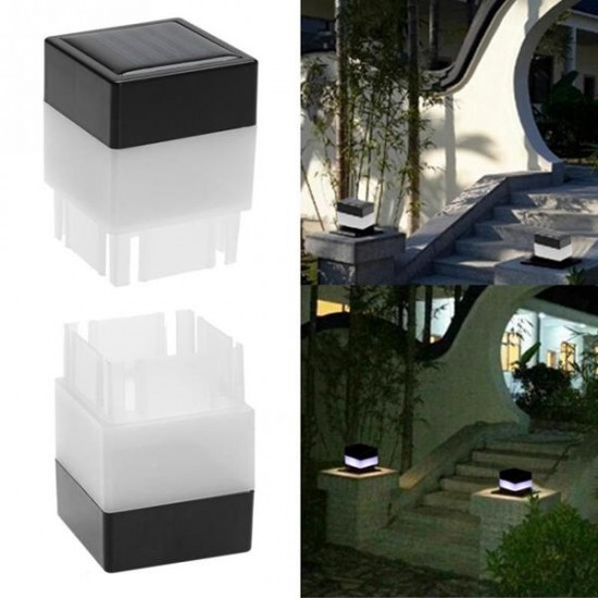 Solar Powered LED Square White Light For Fence Post Pool Garden Outdoor Decor