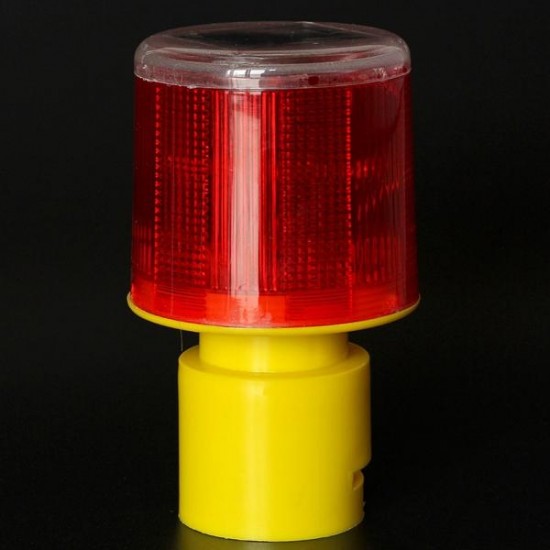 Solar Powered Traffic Warning Light LED Safety Signal Beacon Emergency Alarm Lamp