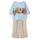 Loose Women Character Graffiti Two-piece T-shirt Palazzo Pants Loose Women Character Graffiti Two-piece T-shirt Palazzo Pants