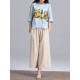Loose Women Character Graffiti Two-piece T-shirt Palazzo Pants Loose Women Character Graffiti Two-piece T-shirt Palazzo Pants