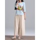 Loose Women Character Graffiti Two-piece T-shirt Palazzo Pants Loose Women Character Graffiti Two-piece T-shirt Palazzo Pants