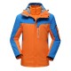 Plus Size Thick Color Block Two-Piece Hood Ski Jacket