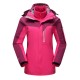 Plus Size Thick Color Block Two-Piece Hood Ski Jacket