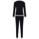 Sport Casual V Neck Stripe Patchwork Tracksuit Sport Casual V Neck Stripe Patchwork Tracksuit