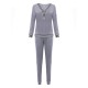 Sport Casual V Neck Stripe Patchwork Tracksuit