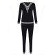 Sport Casual V Neck Stripe Patchwork Tracksuit Sport Casual V Neck Stripe Patchwork Tracksuit