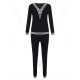 Sport Casual V Neck Stripe Patchwork Tracksuit