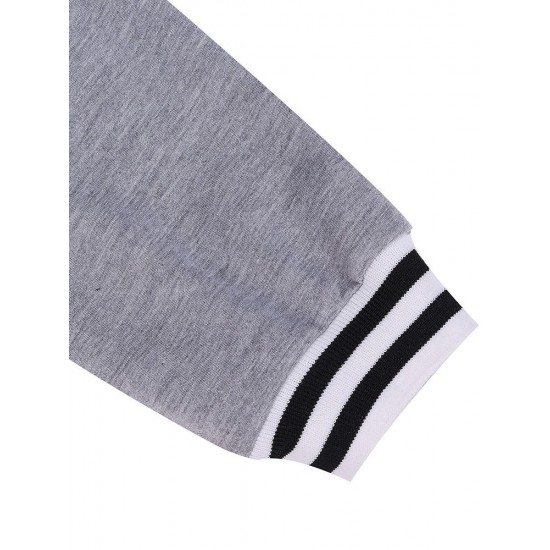 Sport Casual V Neck Stripe Patchwork Tracksuit Sport Casual V Neck Stripe Patchwork Tracksuit