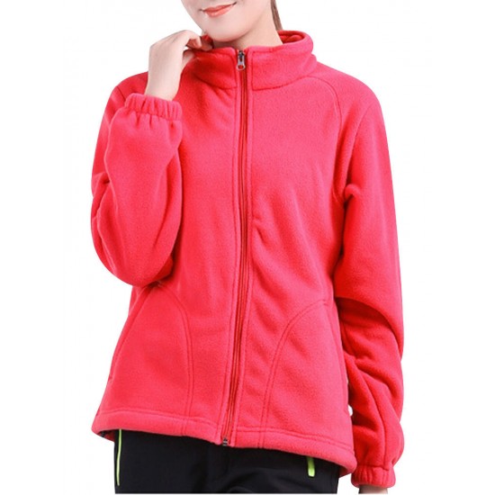 Women Brief Zipper Turtleneck Long Sleeve Fleece Thermal Outdoor Coat Women Brief Zipper Turtleneck Long Sleeve Fleece Thermal Outdoor Coat