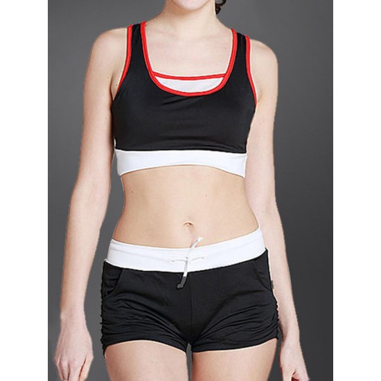 Women Comfortable Shockproof Outfits Wireless Fitness Running Elastic Sports Yoga Bra Set