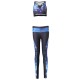 Women Starry Sky 3D Printed Yoga Gym Two Pieces Set Tracksuit