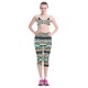 19 Colors Women High Waist Printing Stretch Workout Capri Leggings