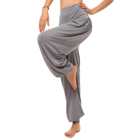 Hot Wide Leg Elastic Harem Yoga Pants High Waist Sport Dance Loose Trousers