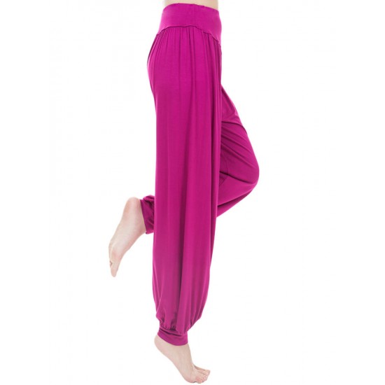 Hot Wide Leg Elastic Harem Yoga Pants High Waist Sport Dance Loose Trousers