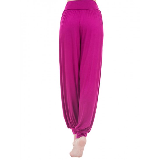 Hot Wide Leg Elastic Harem Yoga Pants High Waist Sport Dance Loose Trousers