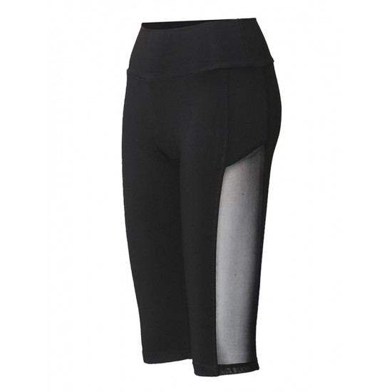 Sports Casual Women Mesh Patchwork High Waist Cropped Leggings Sports Casual Women Mesh Patchwork High Waist Cropped Leggings