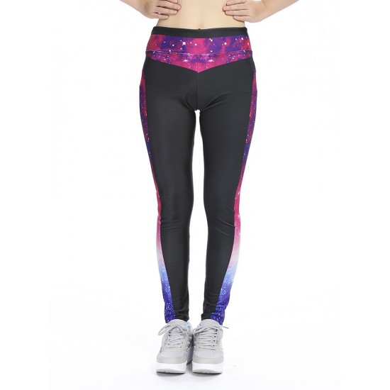 Women 3D Galaxy Print High Waist Yoga Leggings Stretch Trouser Running Gymswear