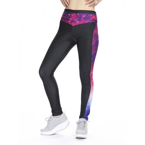 Women 3D Galaxy Print High Waist Yoga Leggings Stretch Trouser Running Gymswear