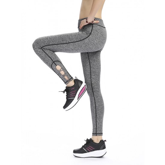 Women Elastic Leg Cross Quick Drying Tight Running Yoga WorkouT-pants Leggings
