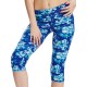 Women Work Out Cropped Trousers Multi Pattern Printed Sports Yoga Stretch Leggings Pants