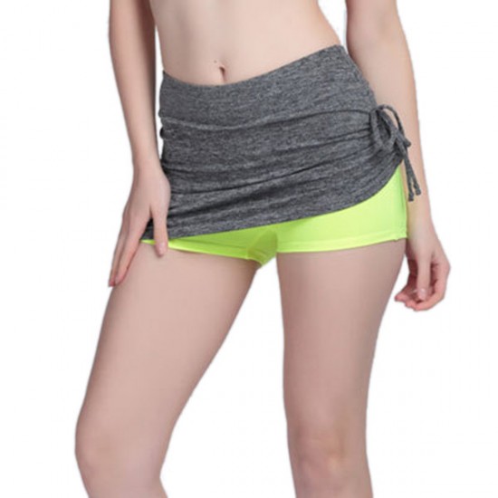 Sexy Woman Stretch Color Patchwork Yoga Fitness Sport Culotte Shorts