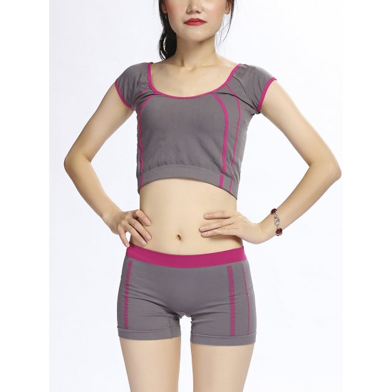 Women Soft Comfy Breathable Sports Bra Thin Tight Elastic Sportswear Yoga Sets Vest Shorts