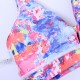 Abstract Print Front Keyhole Removable Padded Yoga Sports Bra