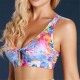 Abstract Print Front Keyhole Removable Padded Yoga Sports Bra Abstract Print Front Keyhole Removable Padded Yoga Sports Bra