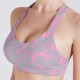 Camouflage Printed Back Cross Shockproof Quick Drying Yoga Sports Bra