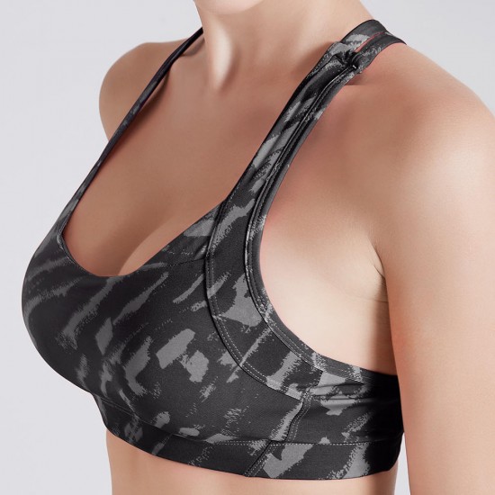 Camouflage Printed Back Cross Shockproof Quick Drying Yoga Sports Bra Camouflage Printed Back Cross Shockproof Quick Drying Yoga Sports Bra