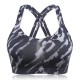 Camouflage Printed Back Cross Shockproof Quick Drying Yoga Sports Bra