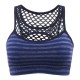 Comfort Wireless Stripe Vest Hollow Out Mesh Shockproof Sport Bra