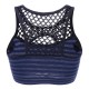 Comfort Wireless Stripe Vest Hollow Out Mesh Shockproof Sport Bra