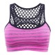 Comfort Wireless Stripe Vest Hollow Out Mesh Shockproof Sport Bra