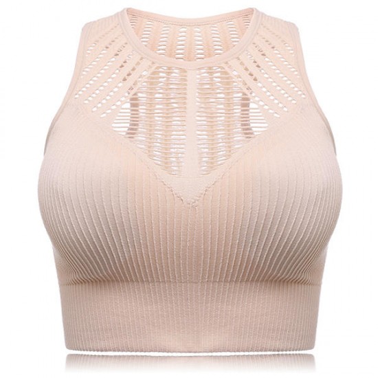 Comfy Soft High Neck Hollow Out Stretchy Shockproof Yoga Sport Bra Comfy Soft High Neck Hollow Out Stretchy Shockproof Yoga Sport Bra
