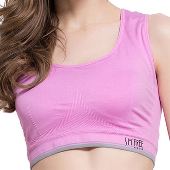 Cosy Shockproof Wireless High Elastic Solid Color Sports Bra Yoga Tracksuit