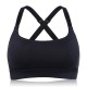 Cross-Back Wireless Sports Bra Black Adjusted Breathable Yoga Vest