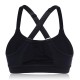 Cross-Back Wireless Sports Bra Black Adjusted Breathable Yoga Vest