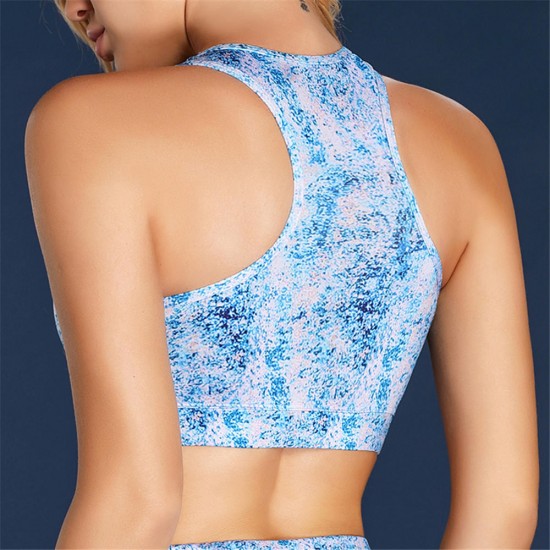 Fashion Printed Galaxy U-shaped Wireless T-shirt Yoga Sports Bra