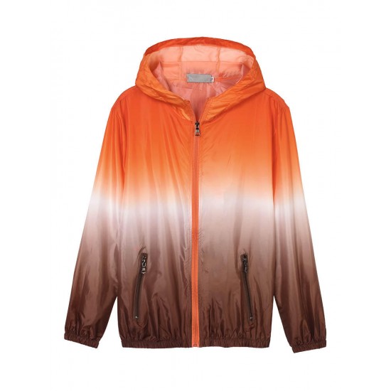 Casual Women Hooded Gradient Sport Sun Protection Coat Casual Women Hooded Gradient Sport Sun Protection Coat