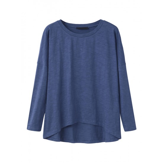 L-5XL Casual Women O-Neck Long Sleeve T-shirts