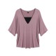 Loose Women Fake Two-piece Patchwork Batwing Sleeve T-shirt