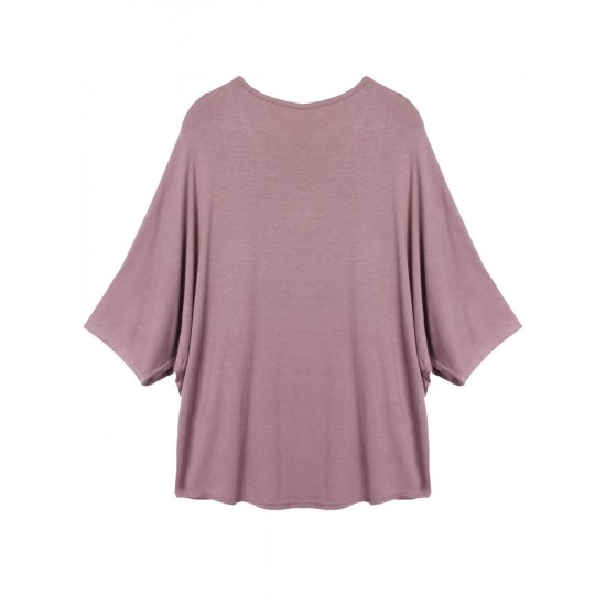 Loose Women Fake Two-piece Patchwork Batwing Sleeve T-shirt Loose Women Fake Two-piece Patchwork Batwing Sleeve T-shirt