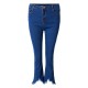 Casual Women Zipper Slim Ripped Tassel Flare Ninth Denim Jeans