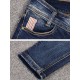 Dark Blue Women High Waist Elastic Slim Denim Jeans with Pockets