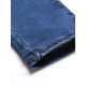 Fashion Casual Blue Denim Battered Holes Long Trousers Pants Jeans