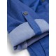 Belt Sexy Denim Blue Long Sleeve Lapel Button Pocket Women Short Jumpsuits