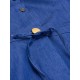 Belt Sexy Denim Blue Long Sleeve Lapel Button Pocket Women Short Jumpsuits